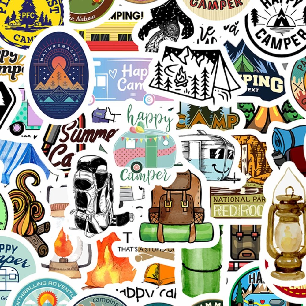 Camping/Hiking/Outdoor Stickers (50pc)